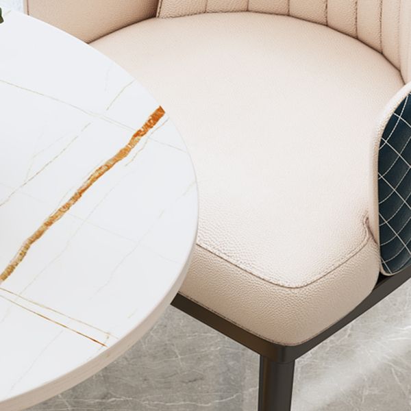 Round Luxury Style Dining Table White Tone Fixed Table with Sintered Stone Clearhalo ' dining_table' 'Dining Tables & Seating' 'Dining Tables' 'furn' 'furn_dining_table' 'Furniture' 'furniture_dining_table' 'Kitchen & Dining Furniture' 'kitchen&dining_furn' 'kitchen' 'kitchen_dining_table' 1200x1200_3a879bdf-a3a4-4552-a3b8-3c02ea11709c