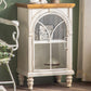 Traditional Display Stand Pine Glass Doors Hutch Buffet with Doors