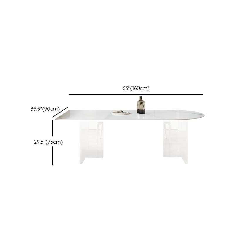 Moderne stijl gesinterde stenen tafel Eettafel Plastic tafel voor thuisgebruik