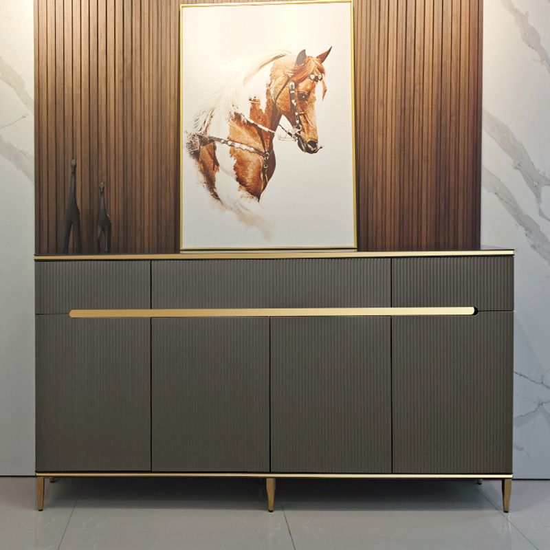 Glam Dark Gray Credenza Sintered Stone Top Sideboard Cabinet for Dining Room Clearhalo 'buffet_sideboard' 'Buffets & Sideboards' 'furn' 'furn_buffet_sideboard' 'Furniture' 'Kitchen & Dining Furniture' 1200x1200_3a895bac-2ab3-48b2-8f84-e98ffdcb50f8