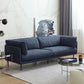 31.49" High Sofa Faux Leather Tuxedo Arm Sofa with Loose Back