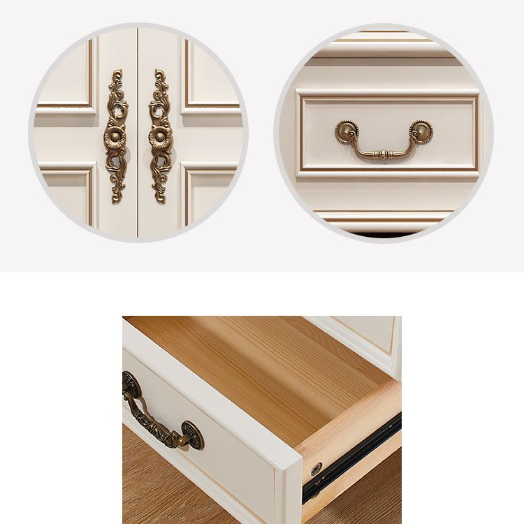 Traditional Wardrobe Armoire White Wooden Wardrobe Cabinet with Legs Clearhalo 'Armoires & Wardrobes' 'armoires_wardrobes' 'Bedroom Furniture' 'furn' 'furn_armoires_wardrobes' 'Furniture' 1200x1200_3a8a0537-5a5c-4649-aeaf-5dce2de7858b