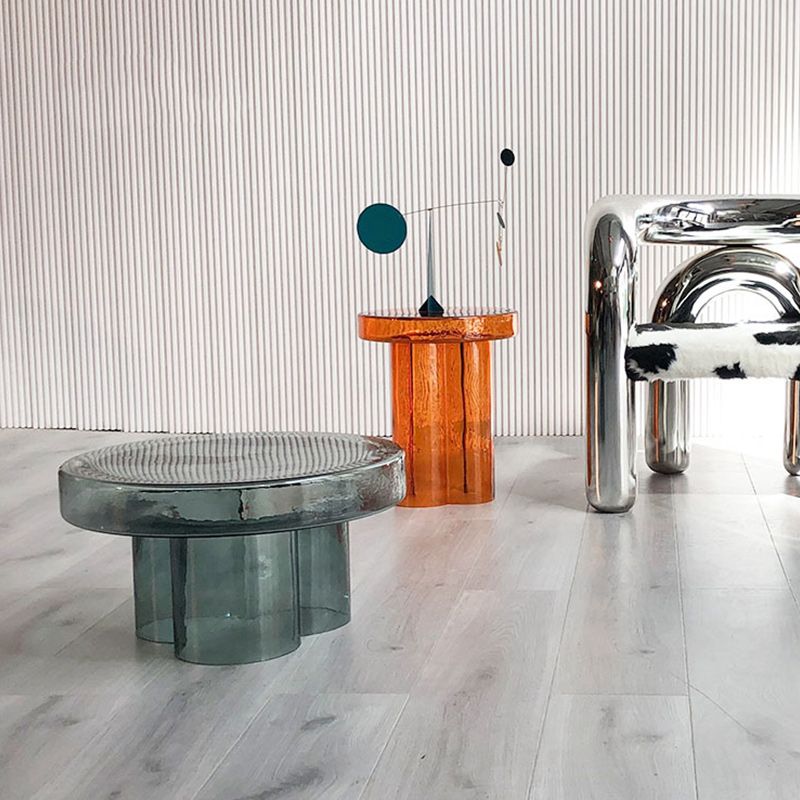 Contemporary Round Glass Coffee Table Pedestal Cocktail Table Clearhalo 'Coffee & Accent Tables' 'Coffee Tables' 'coffee_tables' 'furn' 'furn_coffee_tables' 'Furniture' 'Living Room Furniture' 1200x1200_3a8ae1ae-225d-4628-b698-cf37e0ff7e6b