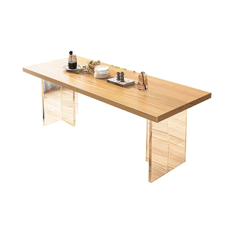 Modern Dining Table Set 1/5/7 Pcs Solid Wood Dining Table with Cow Horn Chairs