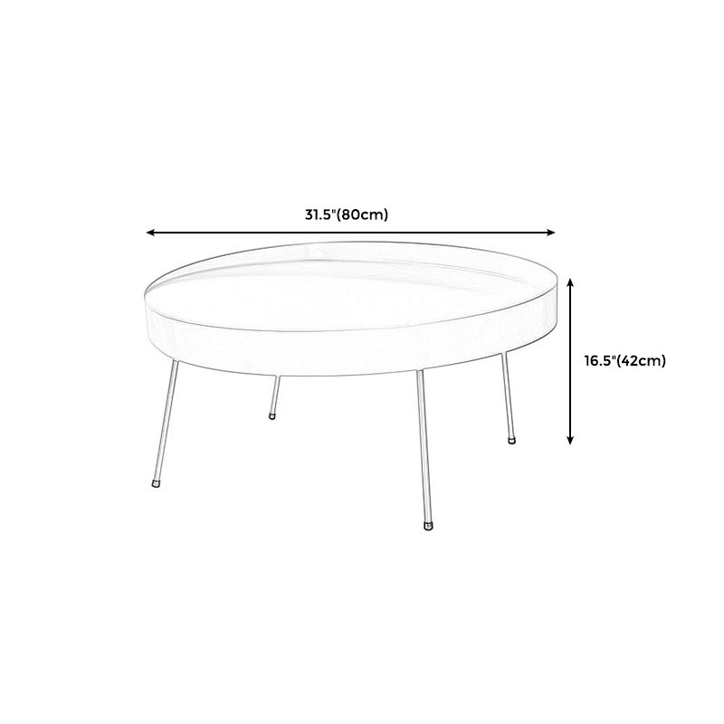 Round with Metal Accents Coffee Table Modern 4 Legs Cocktail Table Clearhalo 'Coffee & Accent Tables' 'Coffee Tables' 'coffee_tables' 'furn' 'furn_coffee_tables' 'Furniture' 'furniture_coffee_tables' 'Living Room Furniture' 1200x1200_3a8b4f11-de33-49f6-a243-a0efe357952e