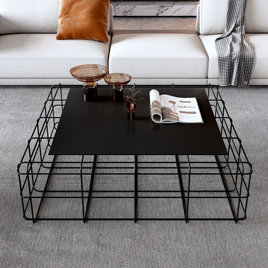 Mid-Century Modern Black Cocktail Table in Iron 1 Coffee Table Clearhalo 'Coffee & Accent Tables' 'Coffee Tables' 'coffee_tables' 'furn' 'furn_coffee_tables' 'Furniture' 'Living Room Furniture' 1200x1200_3a8ee30f-0b65-45f5-9518-243a29ce9296