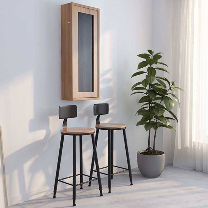 Industrial Style Wood Bar Table Black and Natural Rectangle Top Folding Bistro Table Clearhalo 'Bar Furniture' 'Bar Tables' 'bar_tables' 'furn' 'furn_bar_tables' 'Furniture' 'furniture_bar_tables' 'Kitchen & Dining Furniture' 'kitchen&dining_furn' 'kitchen' 1200x1200_3a90a6bf-60d9-41b2-842f-b0e09098d62c