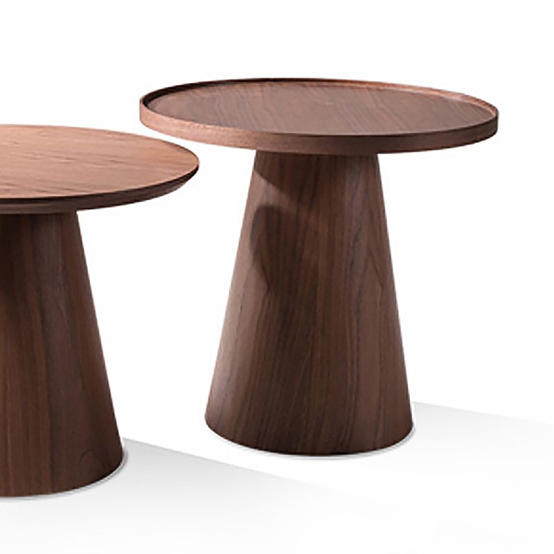 Mesa de altura pedestal de madera sólida redonda de la sala de estar escandinava