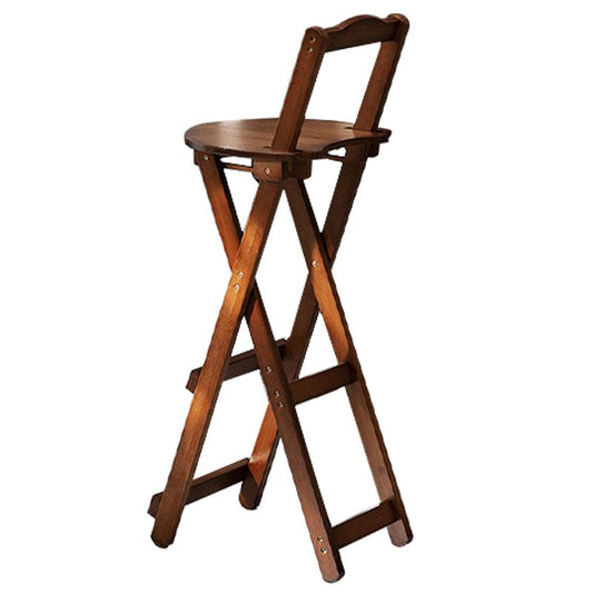 Contemporary Indoor Bar Stools Wooden Folding Low Back Stool