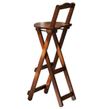 Contemporary Indoor Bar Stools Wooden Folding Low Back Stool