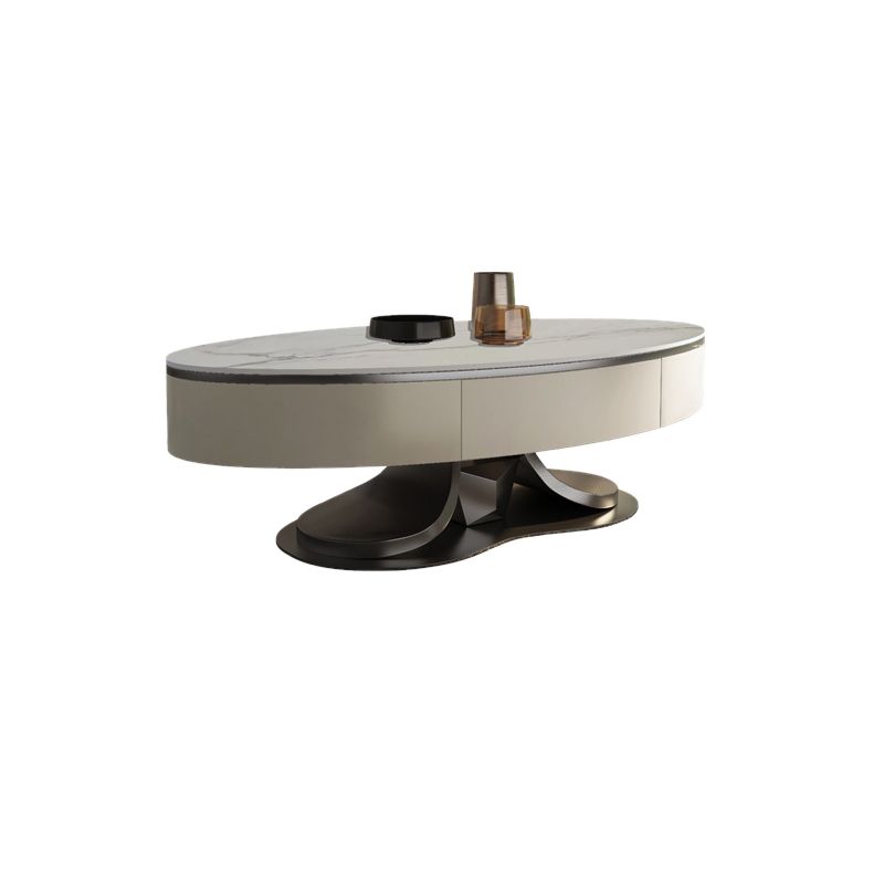 Oval White Coffee Table Slate Coffee Table with Storage Drawers Clearhalo 'Coffee & Accent Tables' 'Coffee Tables' 'coffee_tables' 'furn' 'furn_coffee_tables' 'Furniture' 'Living Room Furniture' 1200x1200_3a93eaae-1671-47d1-863d-e0ce760e4838