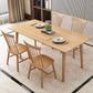 Mesa de comedor de madera estilo Glam, mesa rectangular con patas de madera para cocina