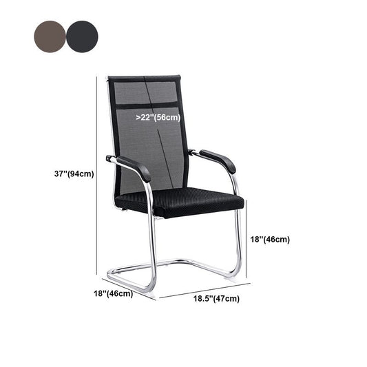 Silla de escritorio contemporánea de 18 "de ancho sin ruedas Silla de oficina de aire acondicionado transpirable