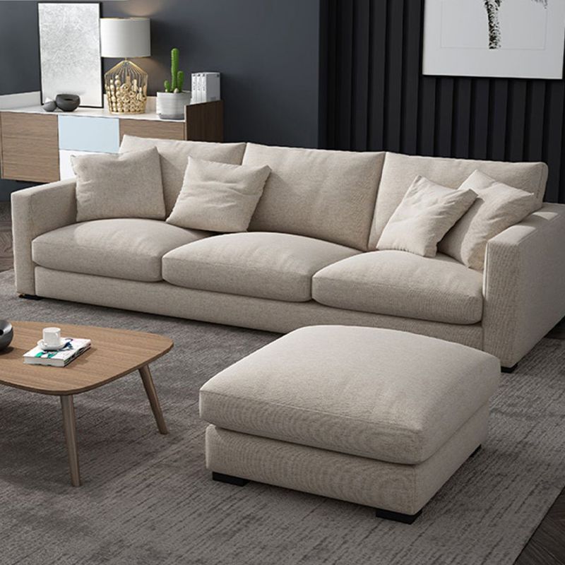 Modern Style Square Armrest with High Rebound Sponge Seat Filling Beige Sofa Clearhalo 'furn' 'furn_sofas' 'Furniture' 'furniture_sofas' 'kitchen' 'kitchen_sofas' 'Living Room Furniture' 'Sofa' 'sofas' 1200x1200_3a94e24b-b0e0-4c8f-a67e-1c4564700cee
