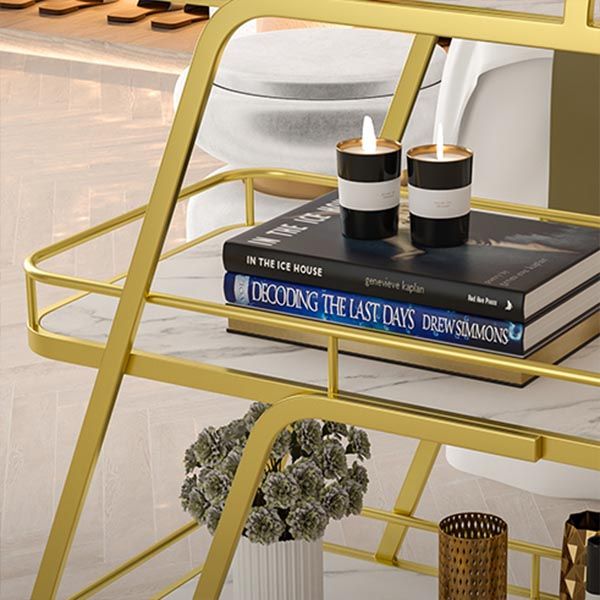 Tavolo da preparazione a rotolamento contemporaneo 35.43 "H tavolo di preparazione in metallo per sala da pranzo