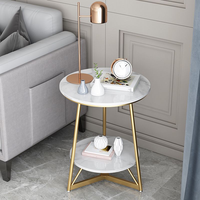 Tavolino arrotondato grigio/bianco tavola arrotondata grigia/bianca in legno di lastra di roccia moderna