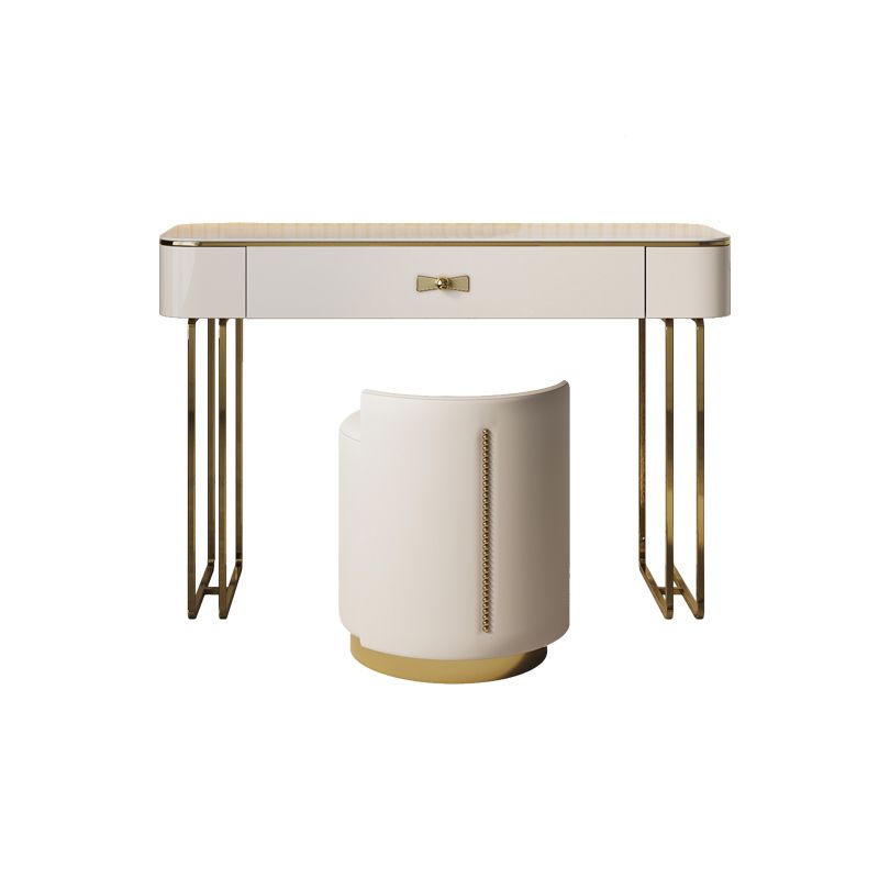 Glam Makeup Vanity Desk Table Slate Top Dressing Table with Drawer