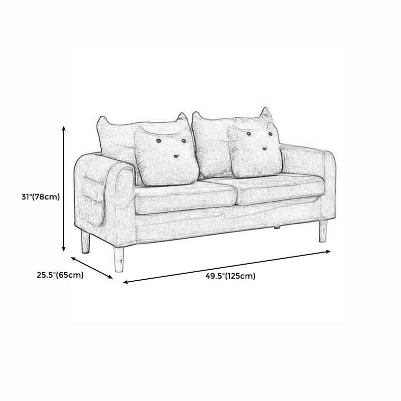 Velvet Square Arm Sofa Slipcovered Loose Back Loveseat with Storage Clearhalo 'Furniture' 'furniture_sofas' 'kitchen' 'kitchen_sofas' 'Living Room Furniture' 'Sofa' 'sofas' 1200x1200_3a96adf6-19ff-48f9-a986-f3eab18e40f8