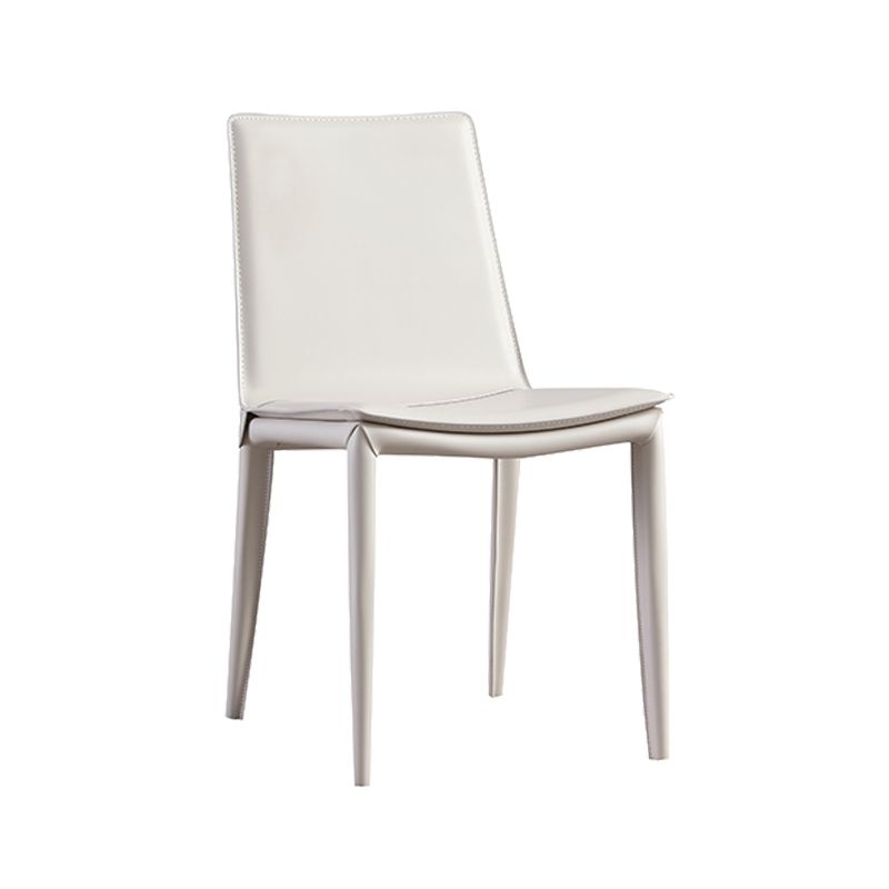 Chaise latéral en faux cuir en cuir en métal chaise de salle à manger sans bras pour chambre à coucher