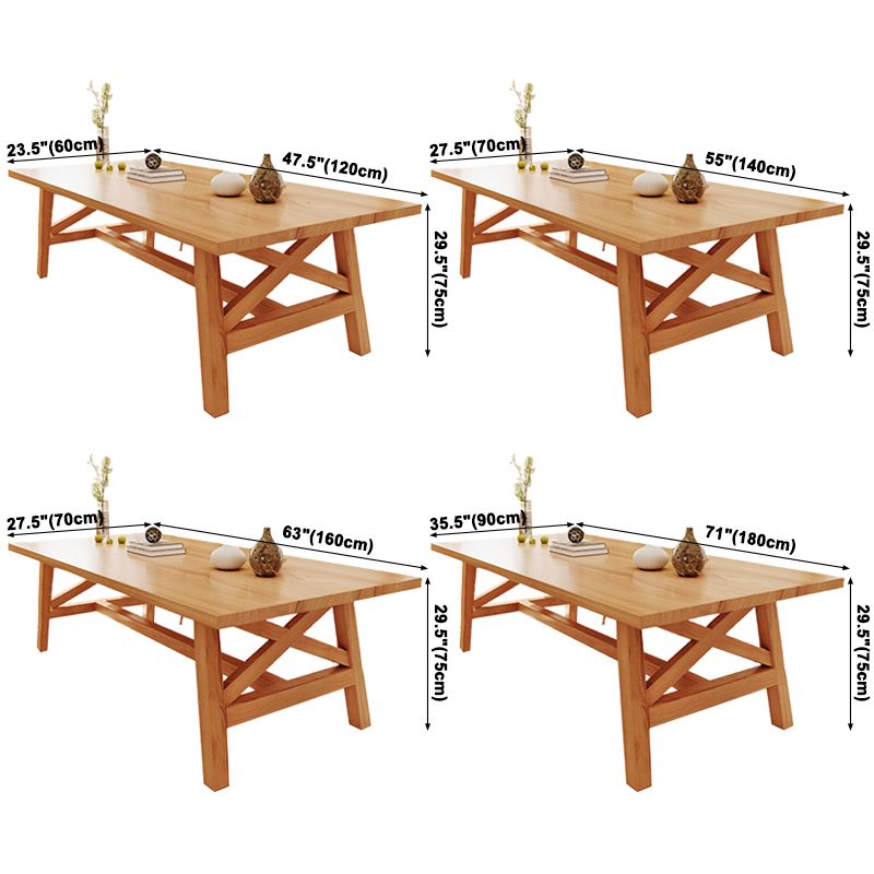 Simplicity Pine Solid Wood Dining Table Rectangular Table in Wood Color with Four-leg Clearhalo ' dining_table' 'Dining Tables & Seating' 'Dining Tables' 'furn' 'furn_dining_table' 'Furniture' 'furniture_dining_table' 'Kitchen & Dining Furniture' 'kitchen&dining_furn' 'kitchen' 'kitchen_dining_table' 1200x1200_3a98e917-c64a-4850-80b5-f473f50846b5