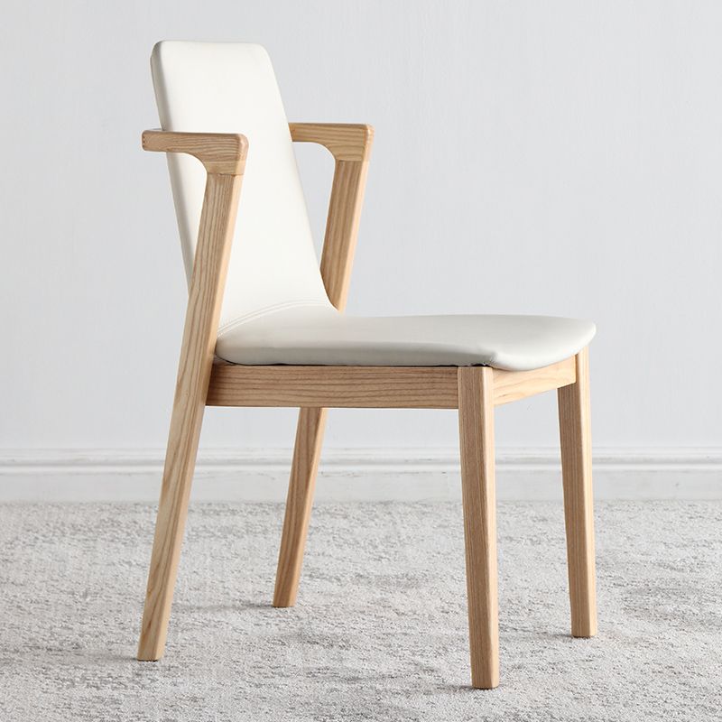 Nordic Style Solid Wood Arm Dining Chair with Upholstered for Home
