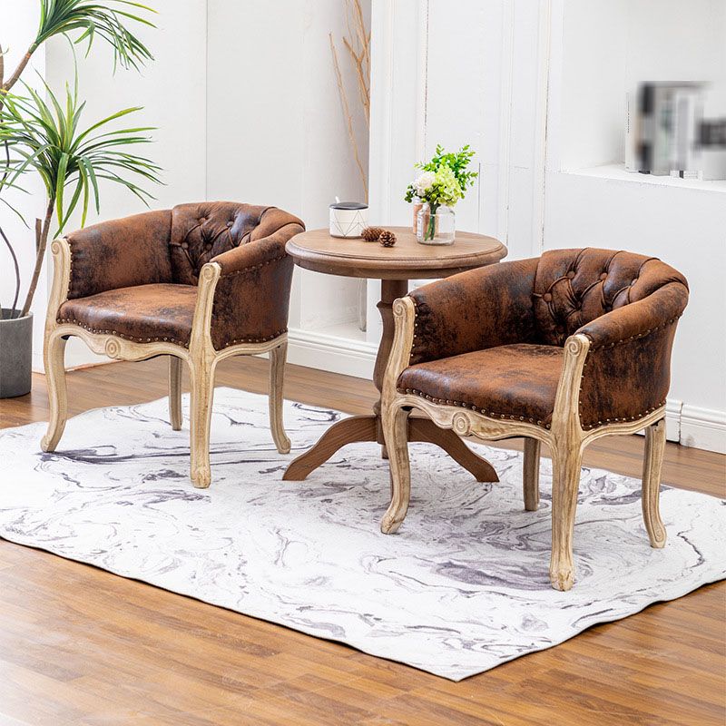 Sólida silla de comedor de la parte posterior cafetera silla de brazo tapizado