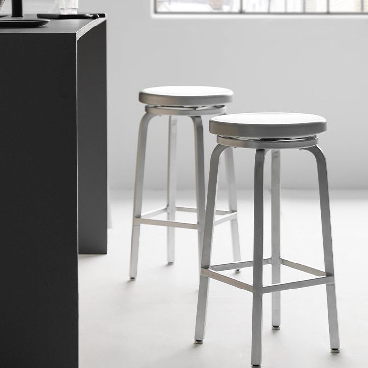 Contemporary Backless Metal Counter Stool with 4 Legs for Dining Room Clearhalo 'Bar Furniture' 'Bar Stools' 'bar_stools' 'furn' 'furn_bar_stools' 'Furniture' 'Kitchen & Dining Furniture' 1200x1200_3a9b25f3-10e7-4608-8040-79dcf5ed620e