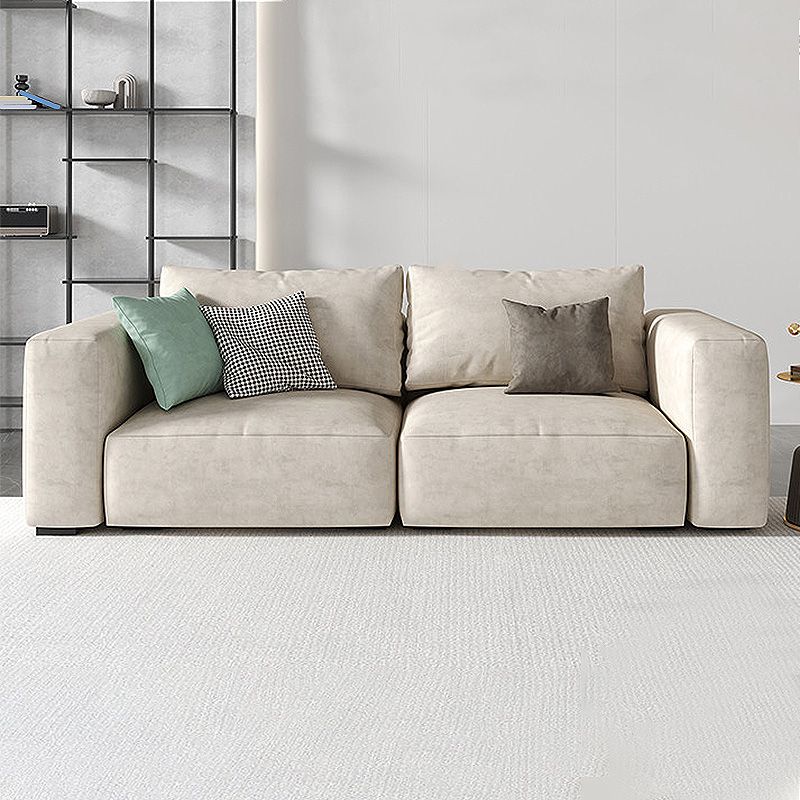 Square Arm Cream Cushion Back Sectional Contemporary Stain-Resistant Sofa Clearhalo 'furn' 'furn_sectionals' 'Furniture' 'furniture_sectionals' 'kitchen' 'kitchen_sectionals' 'Living Room Furniture' 'Sectionals' 1200x1200_3a9c09a9-0da6-4897-9ba5-56a6e1f719a8