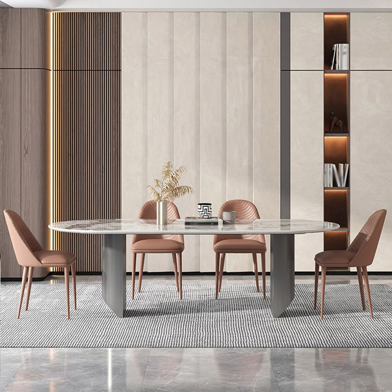 Modern Oval Sintered Stone Dining Table Set 1/4/5/7 Pieces Dining Set for Home Use