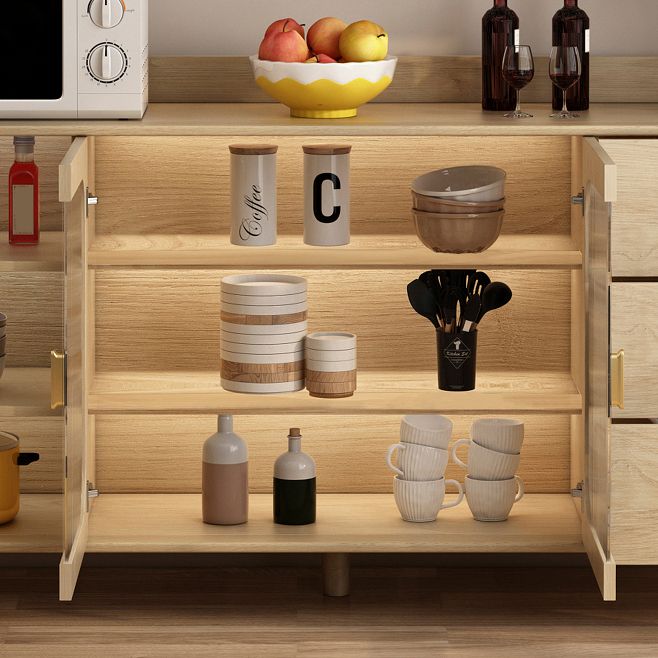 Sideboard in legno ingegnerizzato contemporaneo con illuminazione per sala da pranzo