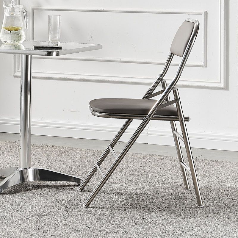 Moderne stalen bureaustoel met mid achterkant en lederen thuisbureau stoel