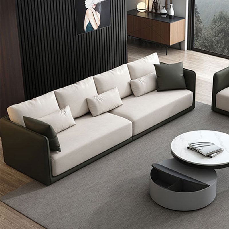 Polyester Modern Sofa 35"W Square Arm Sofa Sofa with Bolster Pillows for Living Room Clearhalo 'furn' 'furn_sofas' 'Furniture' 'furniture_sofas' 'kitchen' 'kitchen_sofas' 'Living Room Furniture' 'Sofa' 'sofas' 1200x1200_3a9febd8-4aa8-49ec-a9f1-8d9c0cc2387f