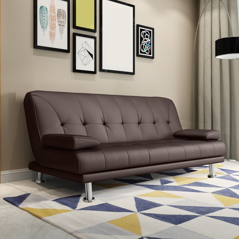 Faux Leather Pillow Top Arm Loveseat with Foldable and Wear-resisting for Living Room Clearhalo 'furn' 'furn_sofas' 'Furniture' 'furniture_sofas' 'kitchen' 'kitchen_sofas' 'Living Room Furniture' 'Sofa' 'sofas' 1200x1200_3aa07a43-f41b-40a5-89d7-04126fc996e9