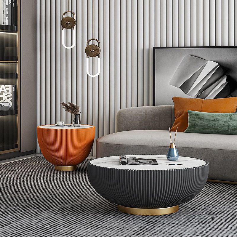 Slate Round Coffee Table Pedestal Minimalist Coffee Table for Living Room Clearhalo 'Coffee & Accent Tables' 'Coffee Tables' 'coffee_tables' 'furn' 'furn_coffee_tables' 'Furniture' 'Living Room Furniture' 1200x1200_3aa0f434-610f-4b98-b16f-76ab113b4553