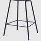 Contemporary Bucket Low Back Plastic Bar Stools with Metal Base