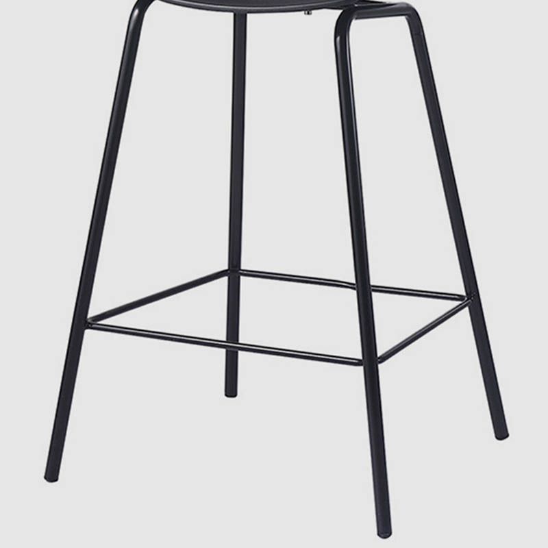 Contemporary Bucket Low Back Plastic Bar Stools with Metal Base
