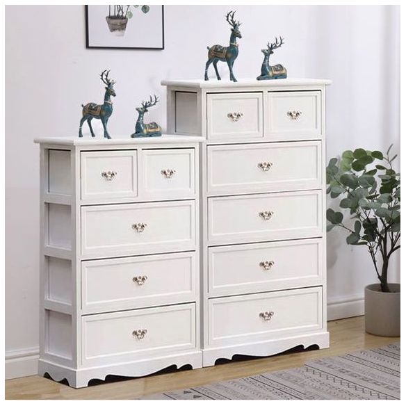 Coastal Storage Chest Solid Wood Dresser with 6/5 Drawers , 11.7 Inch W Clearhalo 'Bedroom Furniture' 'Dressers & Chests' 'dressers_chests' 'furn' 'furn_dressers_chests' 'Furniture' 1200x1200_3aa17d81-6a95-4363-80a4-dcef49abd9d6