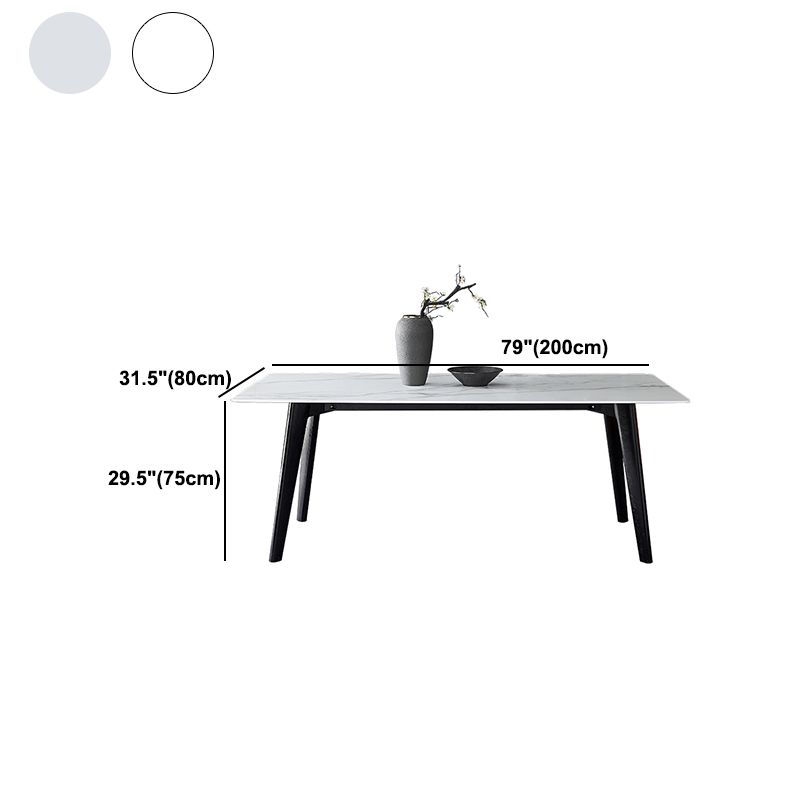 Modern White Top Stone Table Rectangle Dining Table for Kitchen