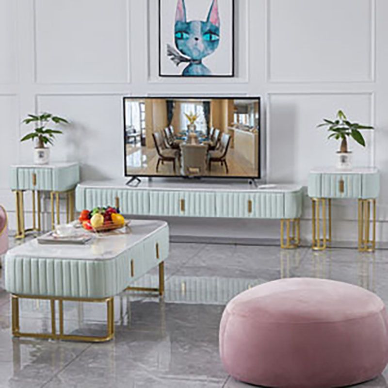 16" W Scandinavian TV Media Stand Enclosed Storage TV Stand Console with Drawers