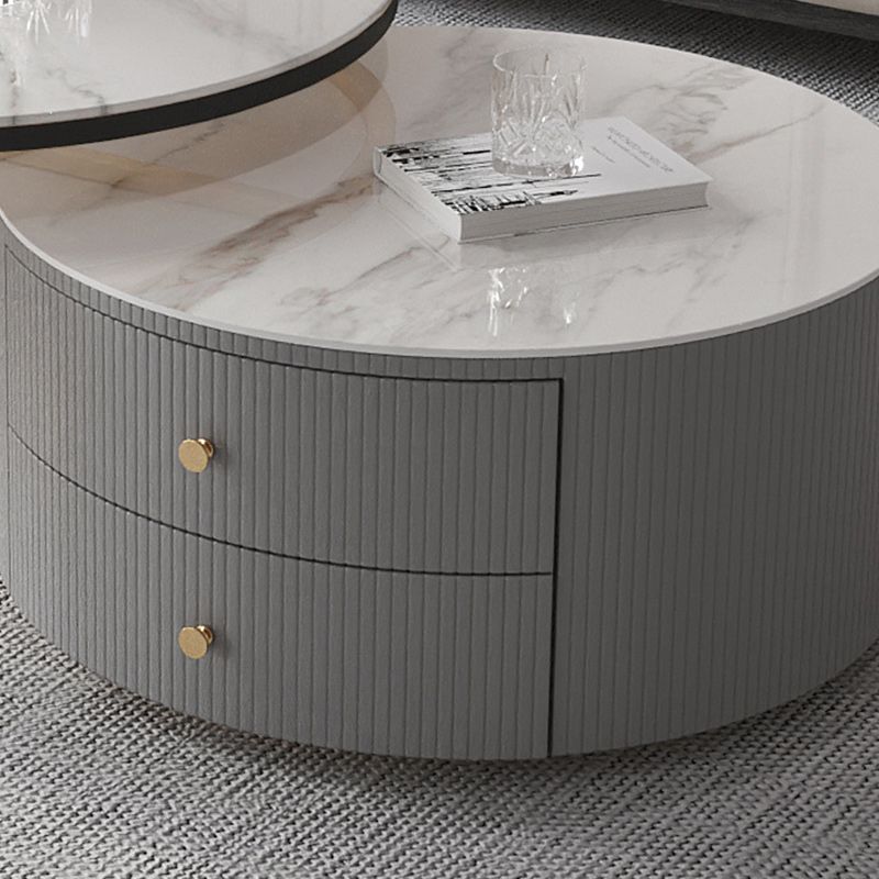 Modern Round End Table Living Room No Distressing Side Table with Drawers Clearhalo 'Coffee & Accent Tables' 'Coffee Tables' 'coffee_tables' 'furn' 'furn_coffee_tables' 'Furniture' 'Living Room Furniture' 1200x1200_3aa6e8b7-194e-4f2d-b5ac-3920dcc90e94