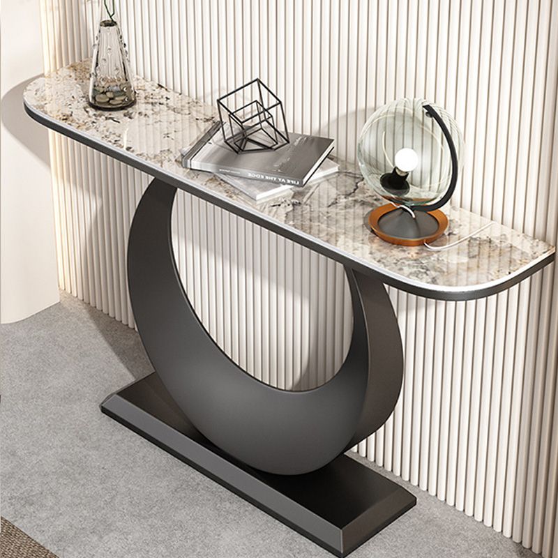 Tabella della console resistente alle macchie 11,8 "W tavolo da glam mezza luna glam