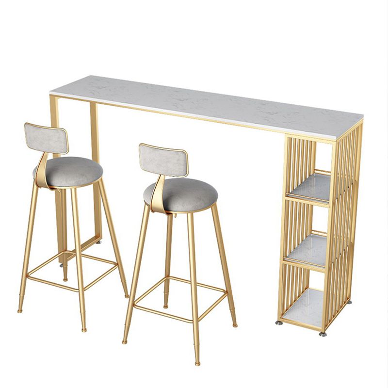 Artificial Marble Bar Table 42-inch Height Top Glam Style Bistro Table Clearhalo 'Bar Furniture' 'Bar Tables' 'bar_tables' 'furn' 'furn_bar_tables' 'Furniture' 'furniture_bar_tables' 'Kitchen & Dining Furniture' 1200x1200_3aa80dca-3426-448c-96ba-eb490f02b4f8