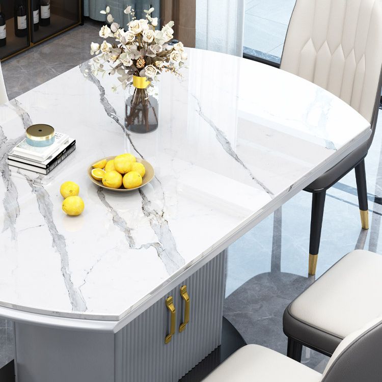 Extendable Round Dining Table Luxury Sintered Stone Top Table with Storage Pedestal Clearhalo ' dining_table' 'Dining Tables & Seating' 'Dining Tables' 'furn' 'furn_dining_table' 'Furniture' 'furniture_dining_table' 'Kitchen & Dining Furniture' 'kitchen&dining_furn' 'kitchen' 'kitchen_dining_table' 1200x1200_3aa8868a-35a1-4d41-80c0-5f0539c20392