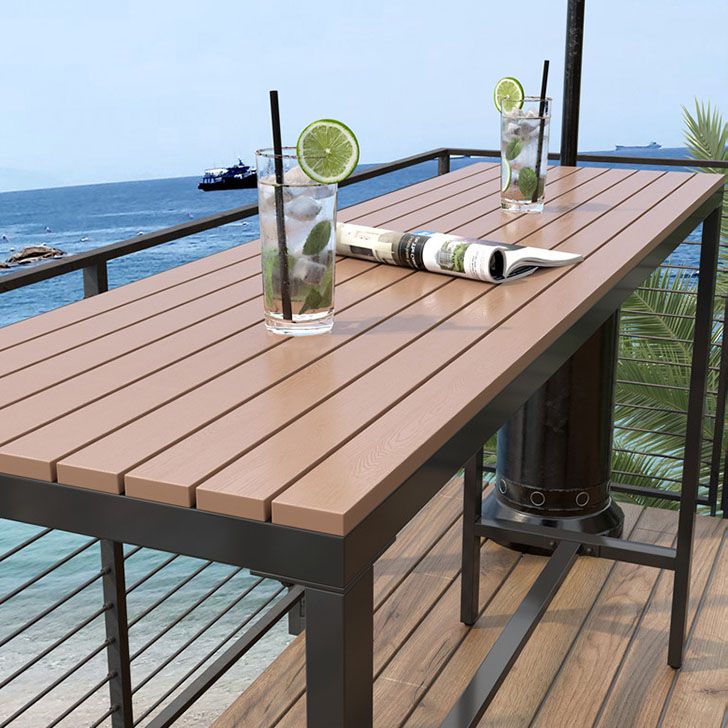 Modern Trestle Bar/Dinette Table Rectangle Outdoor Footrest Bar Height Table Clearhalo 'Bar Furniture' 'Bar Tables' 'bar_tables' 'furn' 'furn_bar_tables' 'Furniture' 'Kitchen & Dining Furniture' 1200x1200_3aa9569e-f7c7-4425-af2f-3824b59ff625