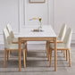 Rectangle Retro Modern Dining Table White Sintered Stone Top 4 Legs Fixed Table Clearhalo 'Dining Tables & Seating' 'Dining Tables' 'dining_table' 'furn' 'furn_dining_table' 'Furniture' 'Kitchen & Dining Furniture' 1200x1200_3aaa8483-6afd-46a1-9f36-2b9c37a7780b