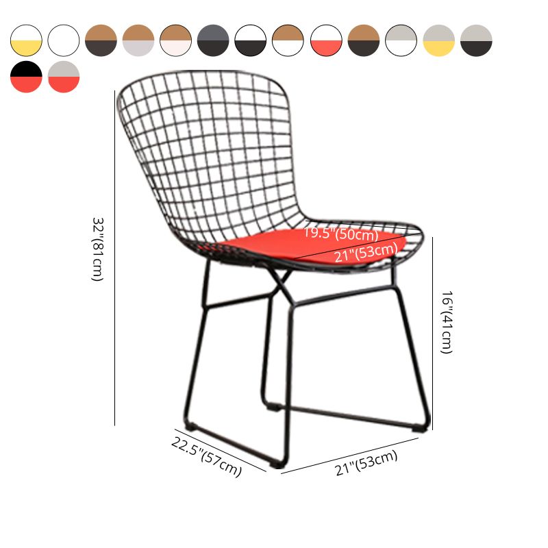 Contemporary Metal Dining Armless Chairs Open Back Dining Side Chair for Home Use Clearhalo ' kitchen&dining_furn' 'Dining Chairs' 'Dining Tables & Seating' 'dining_chair' 'furn' 'furn_dining_chair' 'Furniture' 'furniture_dining_chair' 'Kitchen & Dining Furniture' 'kitchen' 1200x1200_3aab3148-1575-4771-b2da-940469fbdba4