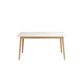 Eettafel uit het midden van de eeuw met essenhouten frame en witte stenen tafel