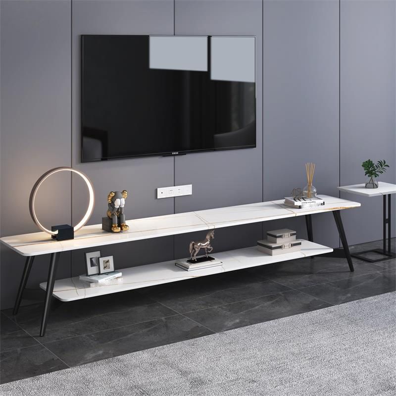 Moderno Style Stone TV Stand de TV en blanco y negro Gabinete de televisión de almacenamiento