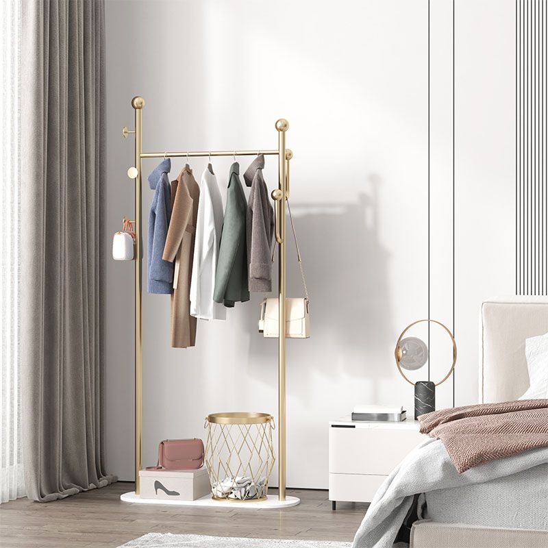 Luxurious Metal Hall Hall Tree Caseta de almacenamiento de almacenamiento de pie con ganchos de pelaje