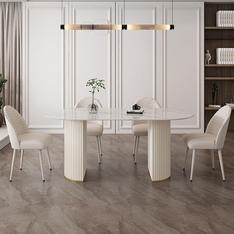 Sintered Stone Dining Table Traditional Luxury Double Pedestal Table Clearhalo 'Dining Tables & Seating' 'Dining Tables' 'dining_table' 'furn' 'furn_dining_table' 'Furniture' 'furniture_dining_table' 'Kitchen & Dining Furniture' 'kitchen' 'kitchen_dining_table' 1200x1200_3aac9ade-41d6-48c4-84a3-6764fb0f9108